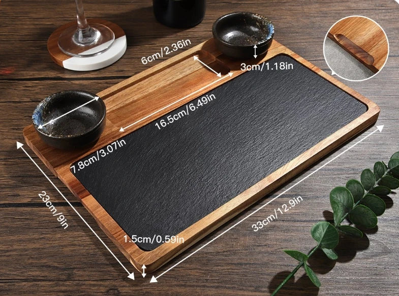 The Acacia and Slate Serving Tray